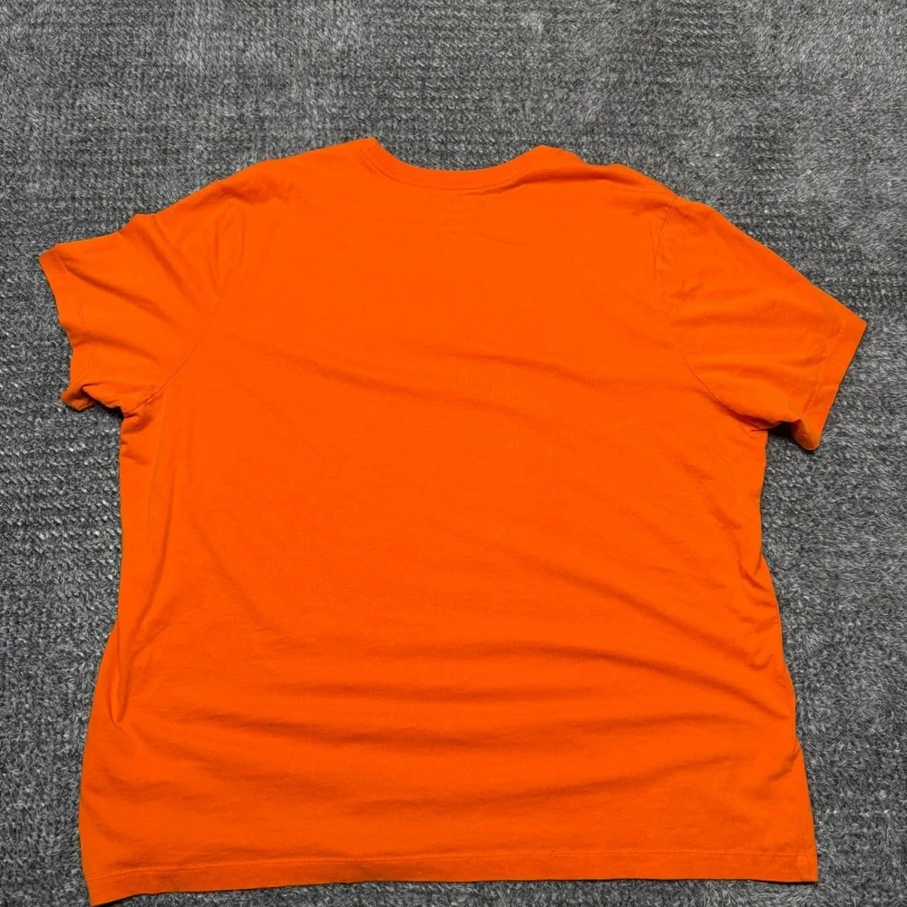 Nike Mens Hoops Basketball T-Shirt‎ XXL Orange Graphic Short Sleeve